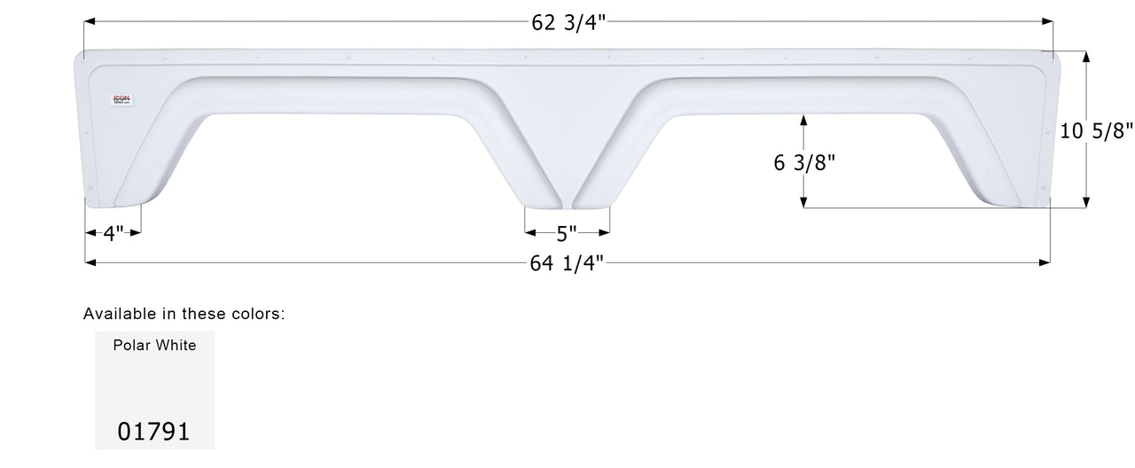 Glendale 5th Wheel Travel Trailer Fender Skirt FS1791 - Polar White ICON 01791