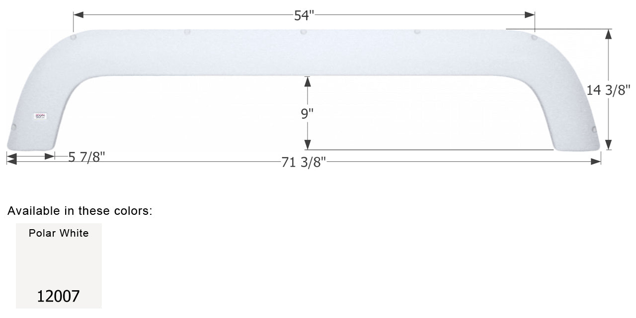 Fleetwood Nitrous Fifth Wheel Travel Trailer Fender Skirt FS2007 - Polar White ICON 12007