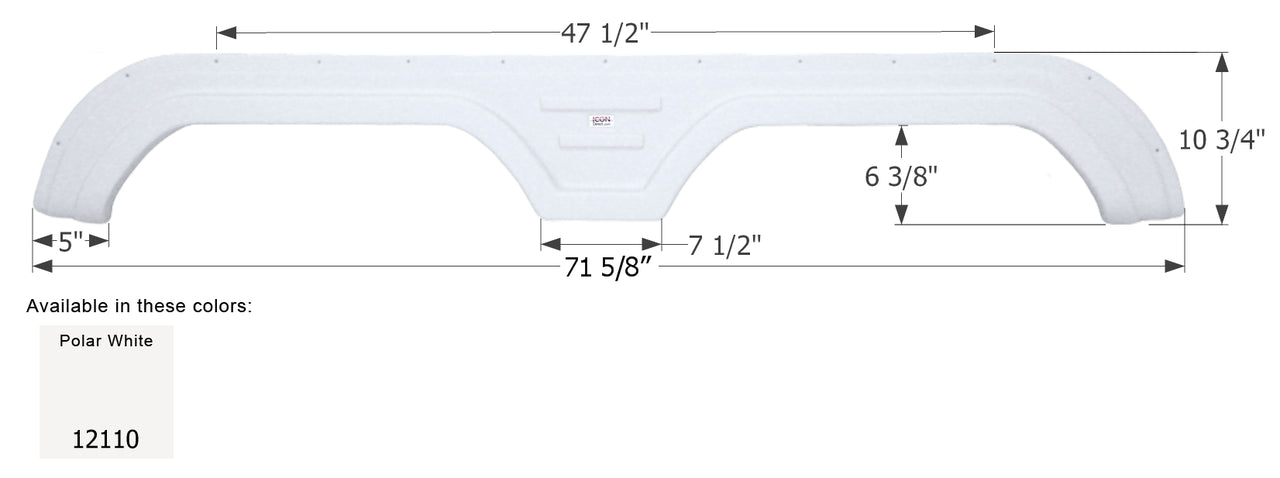 Keystone 5th Wheel Travel Trailer Fender Skirt FS2110 - Polar White ICON 12110