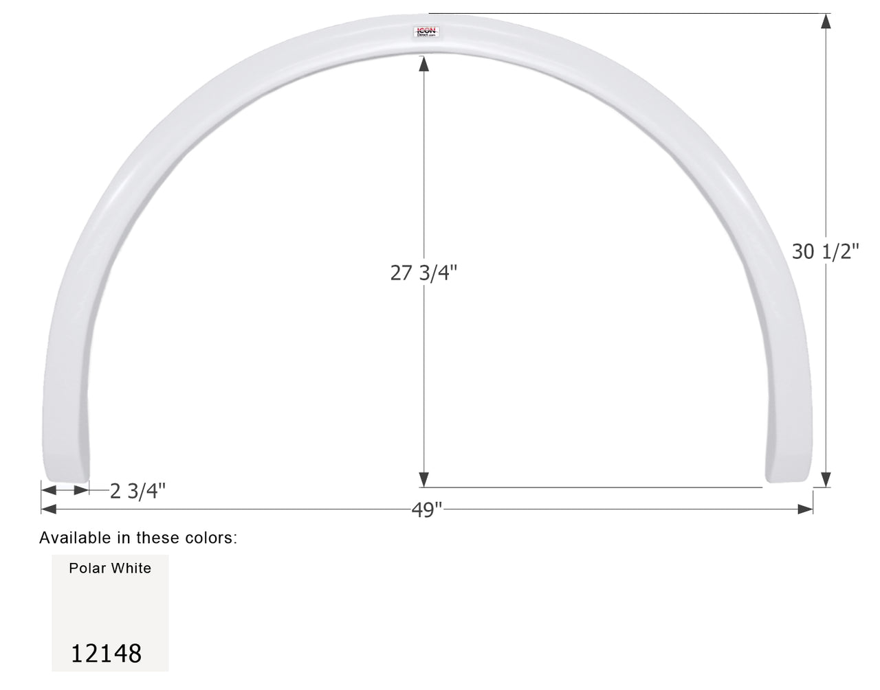 Fleetwood Single Fender Skirt FS2148 - Polar White ICON 12148