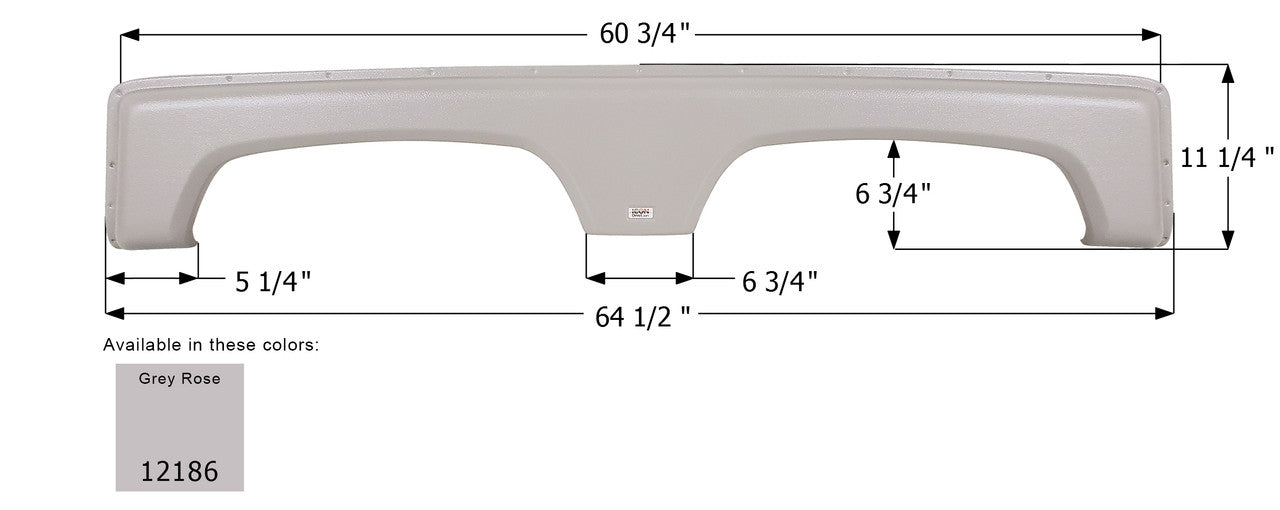 Keystone 5th Wheel Travel Trailer Fender Skirt FS2186 - Grey Rose ICON 12186