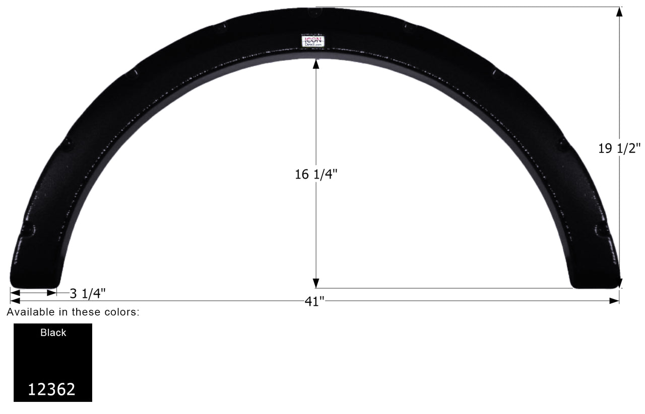 Fleetwood Single Fender Skirt FS2362 - Black ICON 12362