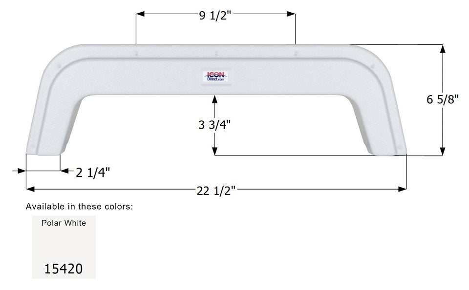 Chalet Single Axle Fender Skirt FS5420 Polar White - ICON 15420