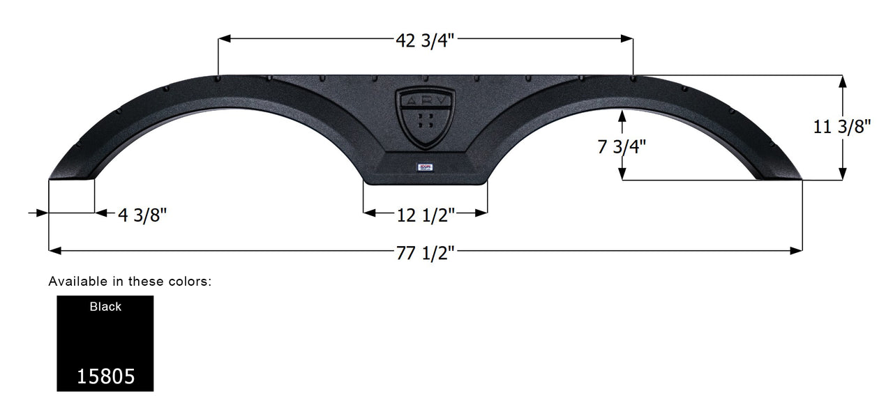 Forest River Tandem Fender Skirt FS5805 - Black ICON 15805