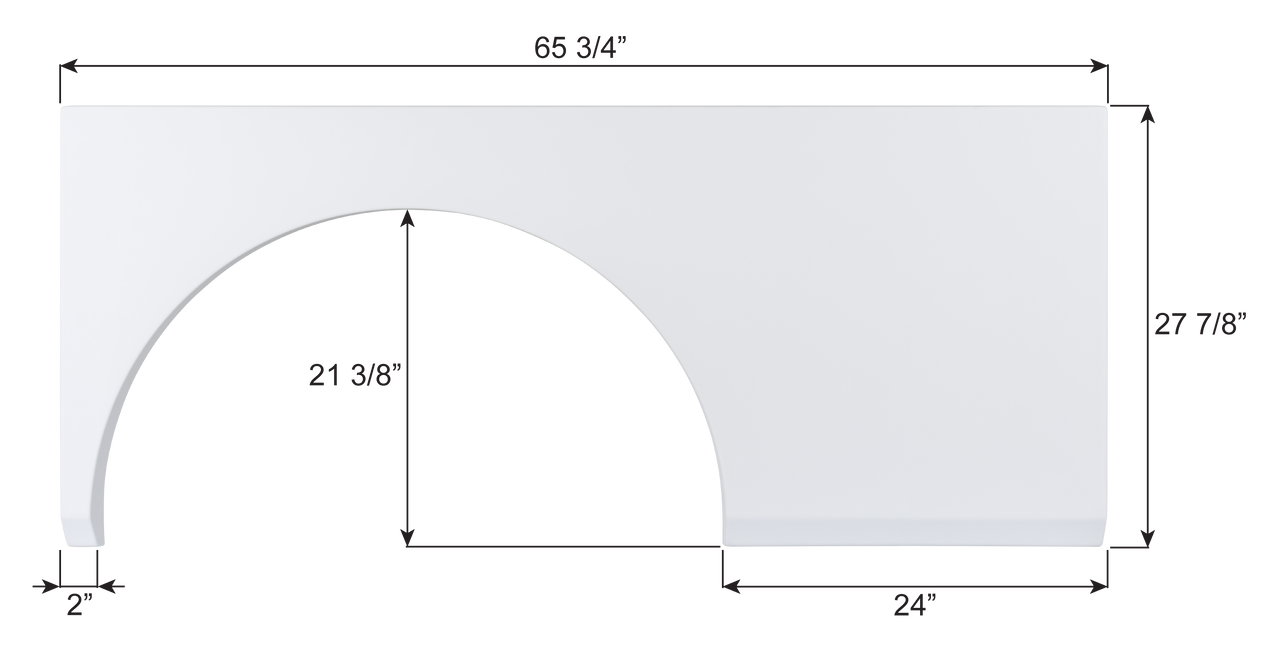Fleetwood Class A Single Axle Fender Skirt FS6677 - Polar White ICON 16677
