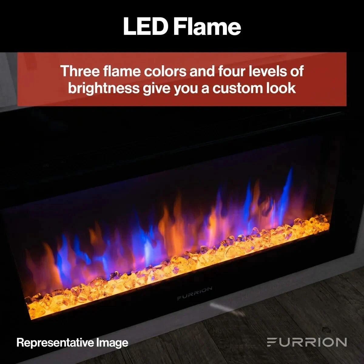 Furrion Built-In Electric RV Fireplace - Wood Platform, 40" #FF40SW15A-BL