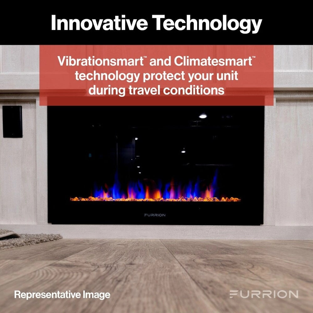 Furrion Built-In Electric RV Fireplace - Wood Platform, 30" #FF30SW15A-BL