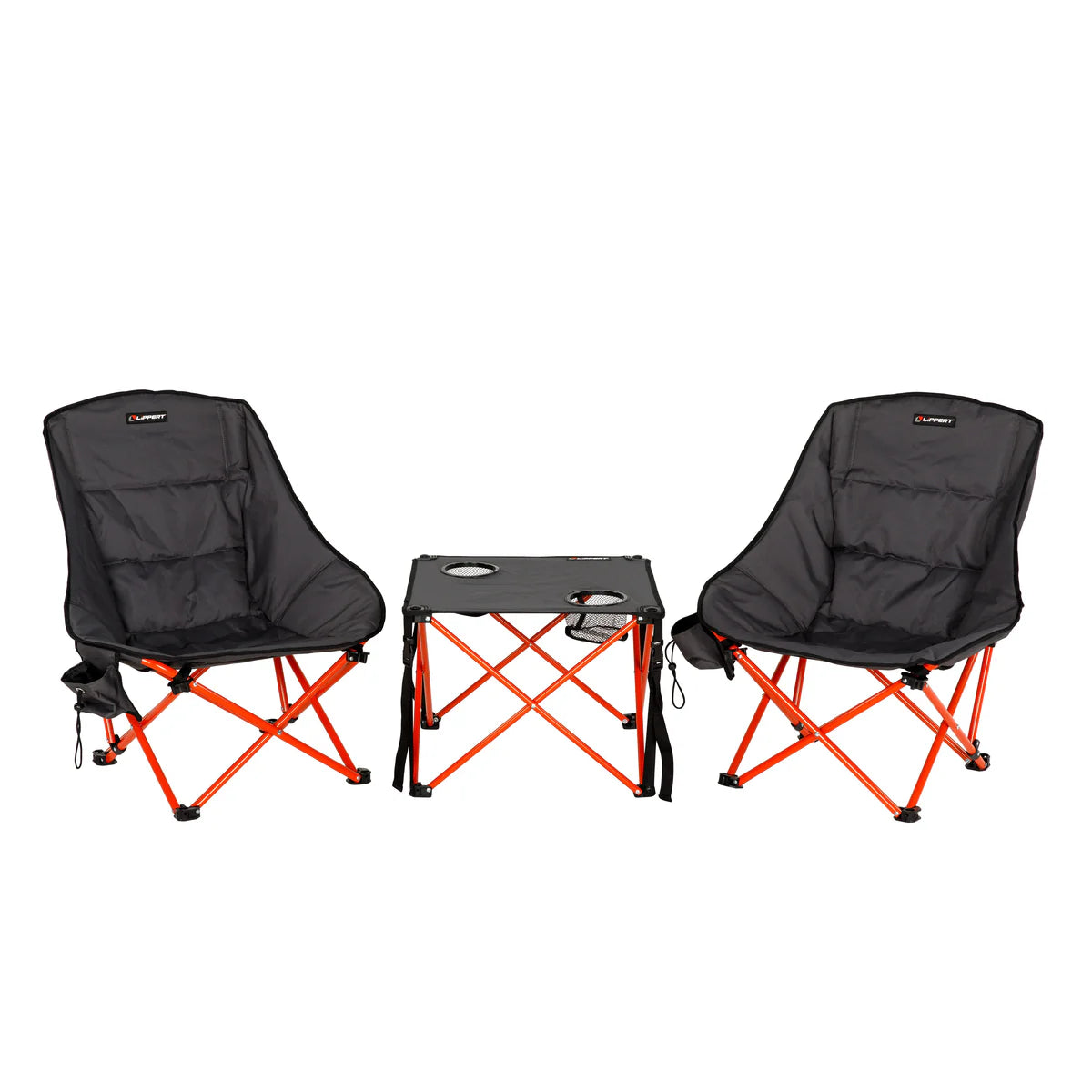 Lippert Baja Overlanding Chair & Table Set - Dark Grey / Red #2023053719