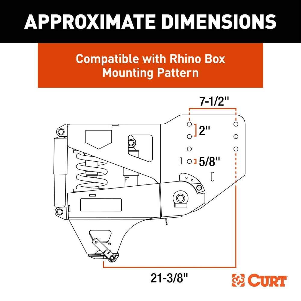 CURT Helux Coil-Spring Gooseneck Pin Box, 3,200 lbs. Pin Weight, 20,000 lbs. Capacity #2024044576