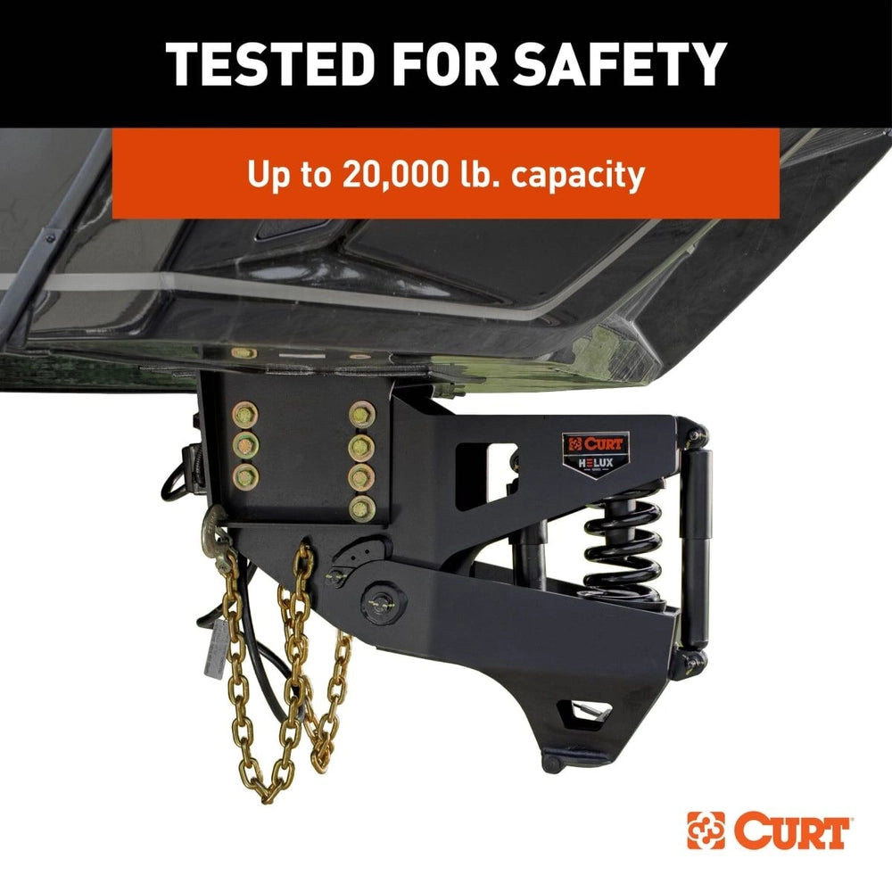 CURT Helux Coil-Spring Gooseneck Pin Box, 3,200 lbs. Pin Weight, 20,000 lbs. Capacity #2024044576