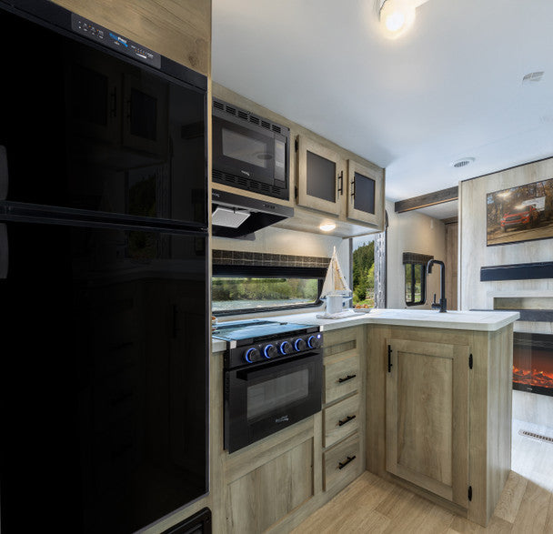 RV Refrigerator 6.3 Cubic Feet 3-Way Gas and Electric - Black or Stainless Steel