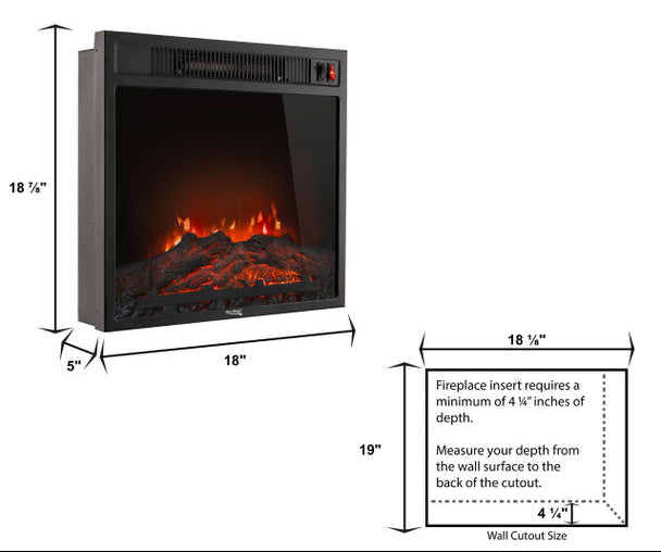RV Electric Fireplace 18" RP-FP-18W