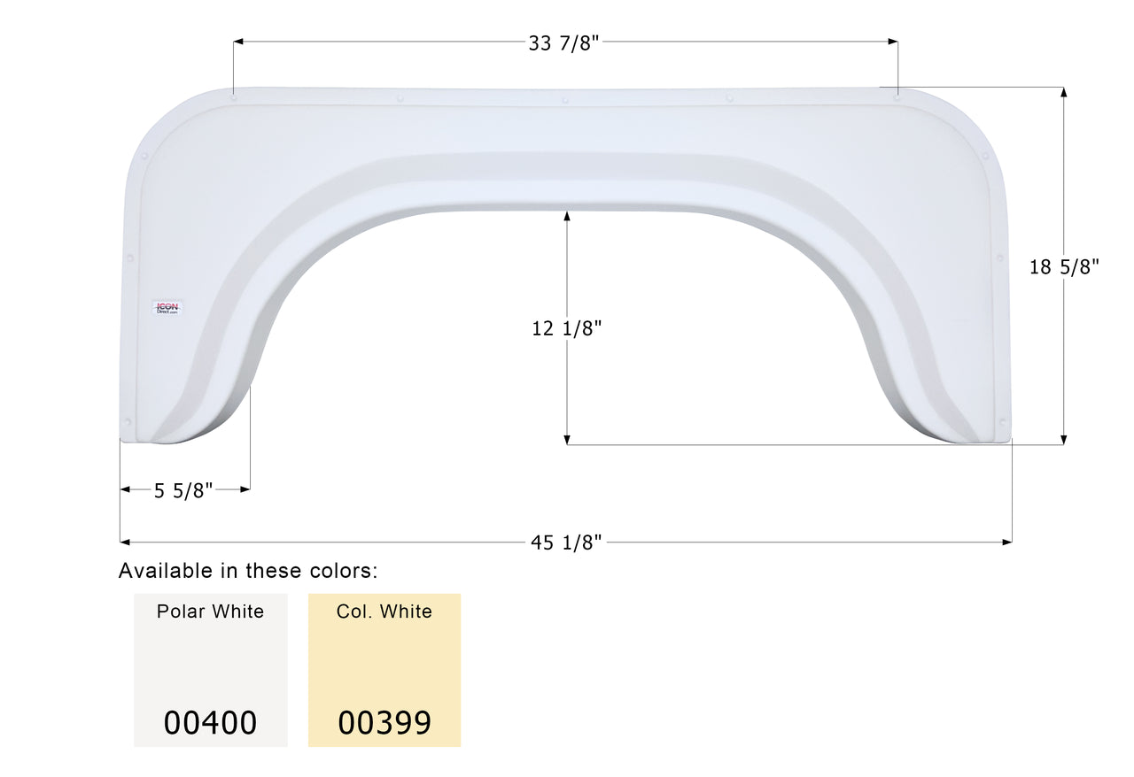 Single Fender Skirt FS350 - Col. White - ICON 00399