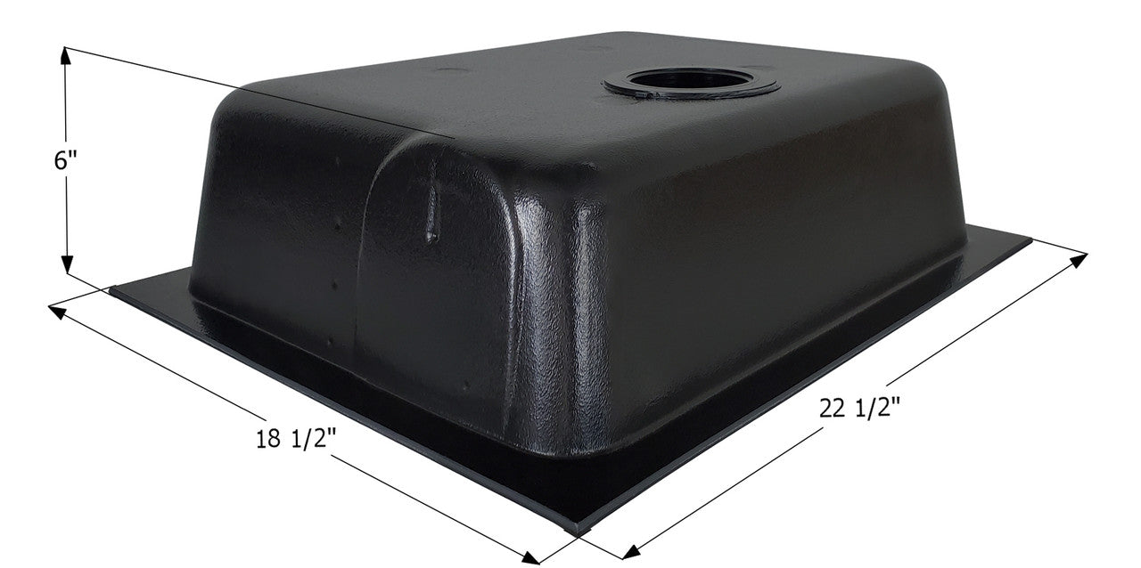 Holding Tank Bottom Drain HT630ABD - 8 Gal. - 18 1/2" x 221/2" x 6" - ICON #00436