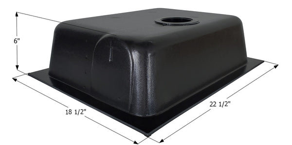 Holding Tank Bottom Drain HT630ABD - 8 Gal. - 18 1/2" x 221/2" x 6" - ICON #00436