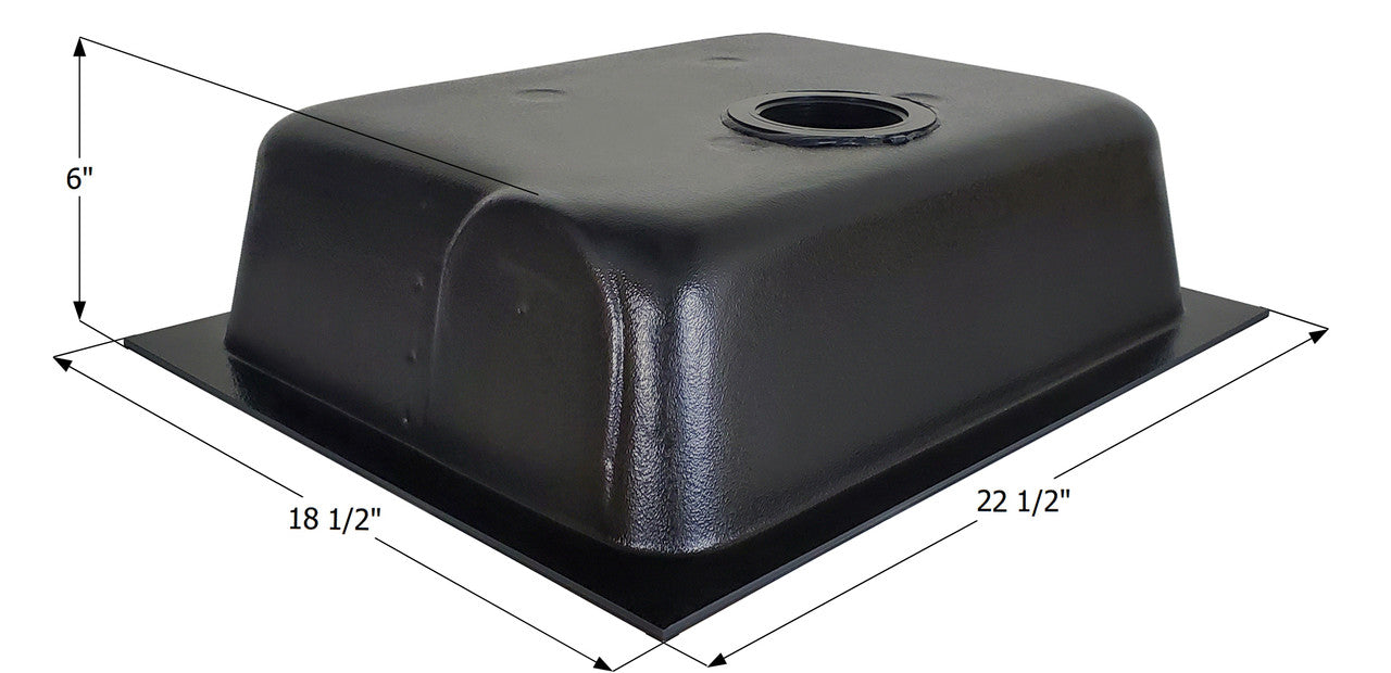 Holding Tank Bottom Drain HT630BSBD - 8 Gal. - 18 1/2" x 221/2" x 6" - ICON #00437
