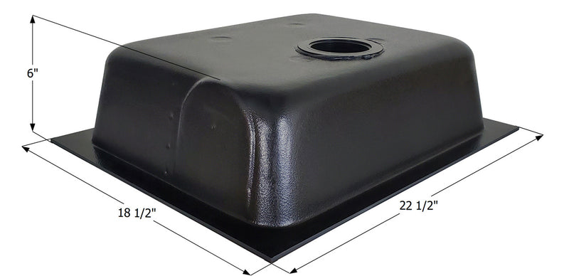 Holding Tank Bottom Drain HT630BSBD - 8 Gal. - 18 1/2" x 221/2" x 6" - ICON #00437