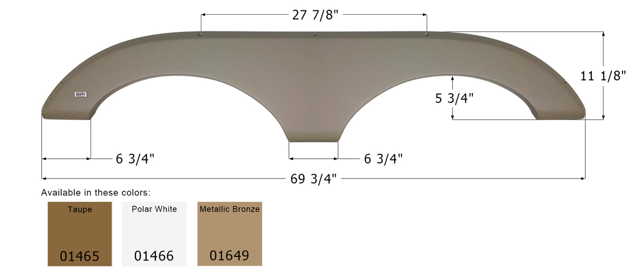 Keystone 5th Wheel Travel Trailer Fender Skirt FS710 - ICON (3 colors - 01649, 01465, 01466)