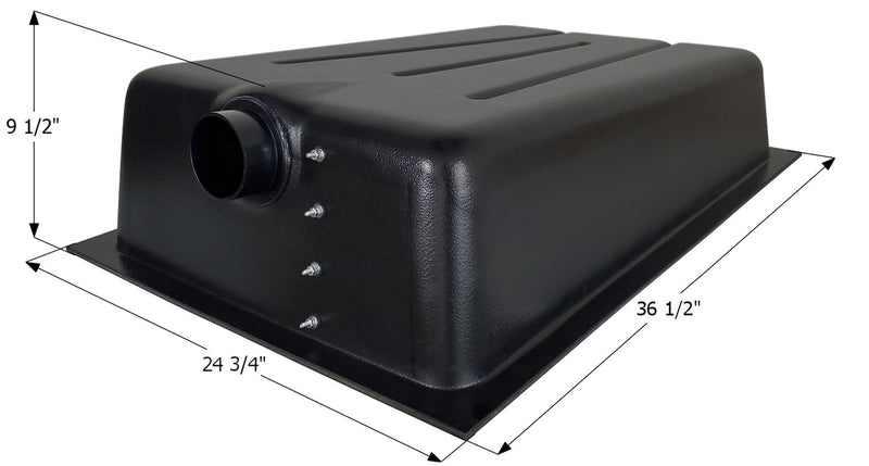 Holding Tank Center End Drain HT636ED - 23 gal. -  24 3/4" x 36 1/2" x 9 1/2" - ICON #01607
