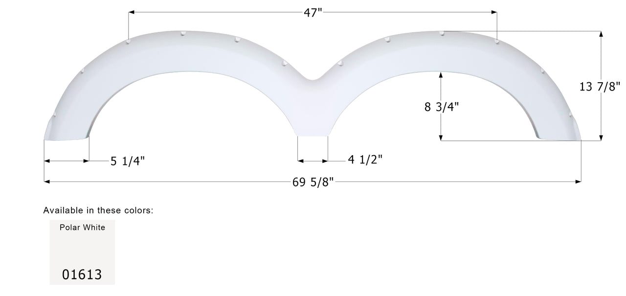 Heartland 5th Wheel Travel Trailer Fender Skirt FS761 - Polar White  ICON 01613