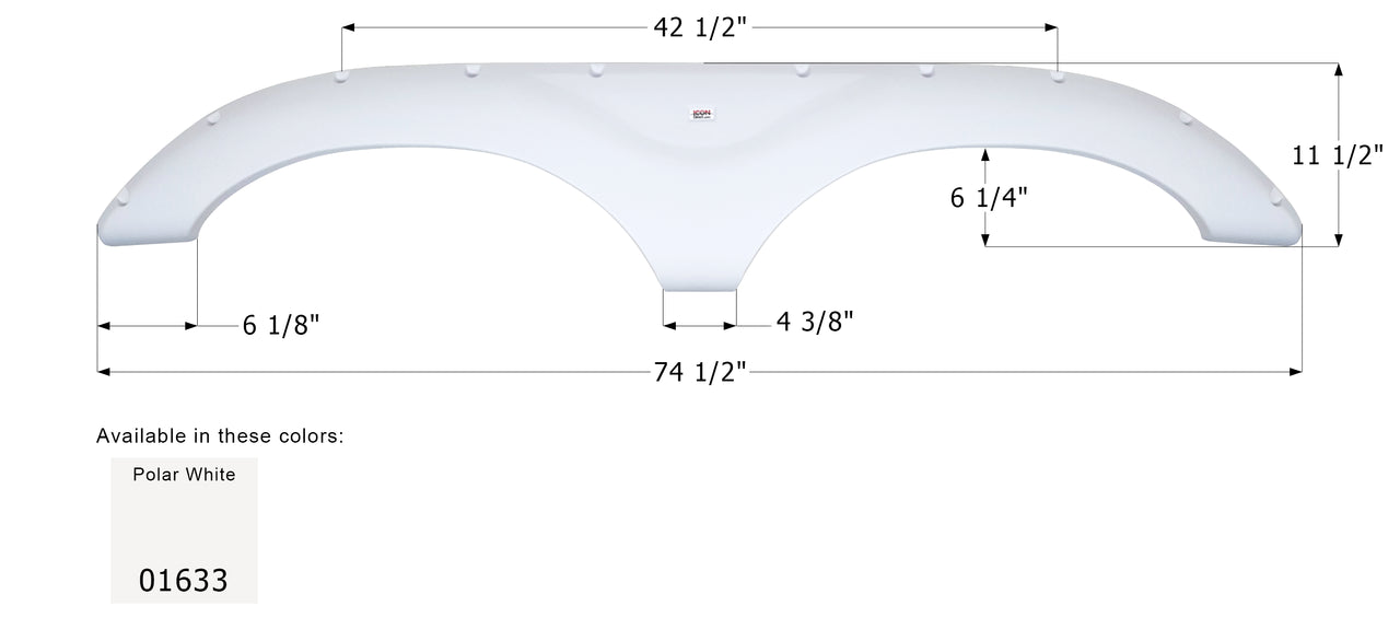 Keystone 5th Wheel Travel Trailer Fender Skirt FS778 - Polar White  ICON 01633