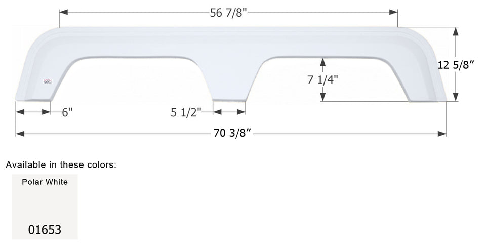 Coachmen 5th Wheel Travel Trailer Fender Skirt FS783 Polar White - ICON 01653