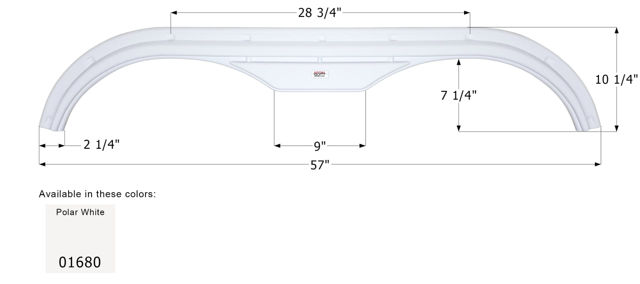 Fleetwood 5th Wheel Travel Trailer Fender Skirt FS725 - Polar White  ICON 01680