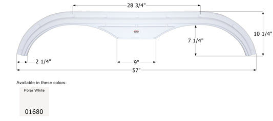Fleetwood 5th Wheel Travel Trailer Fender Skirt FS725 - Polar White  ICON 01680