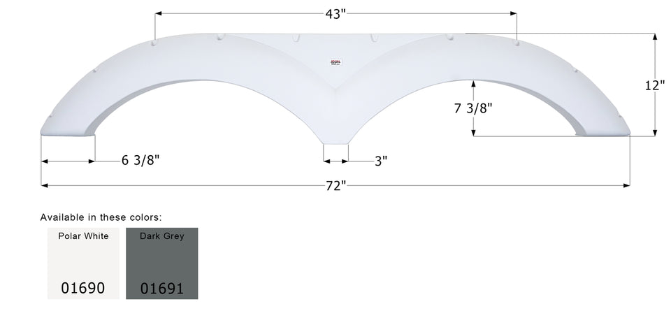 Dutchmen 5th Wheel Travel Trailer Fender Skirt FS790 - ICON  (2 colors - 01690, 01691)