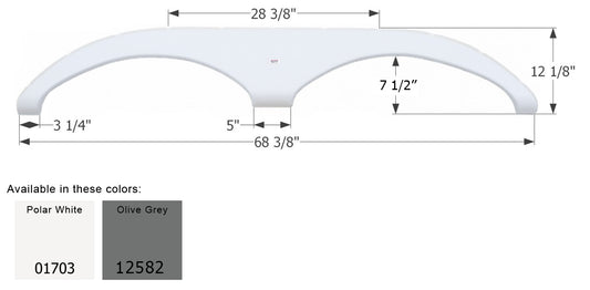 Gulf Stream 5th Wheel Travel Trailer Fender Skirt FS1703 - ICON  (2 colors - 01703, 12582)