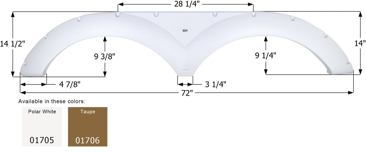 Keystone 5th Wheel Travel Trailer Fender Skirt FS1705 - ICON  (2 colors - 01705, 01706)