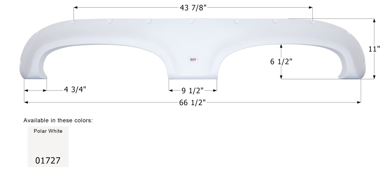 Keystone 5th Wheel Travel Trailer Fender Skirt FS1727 - Polar White   ICON 01727