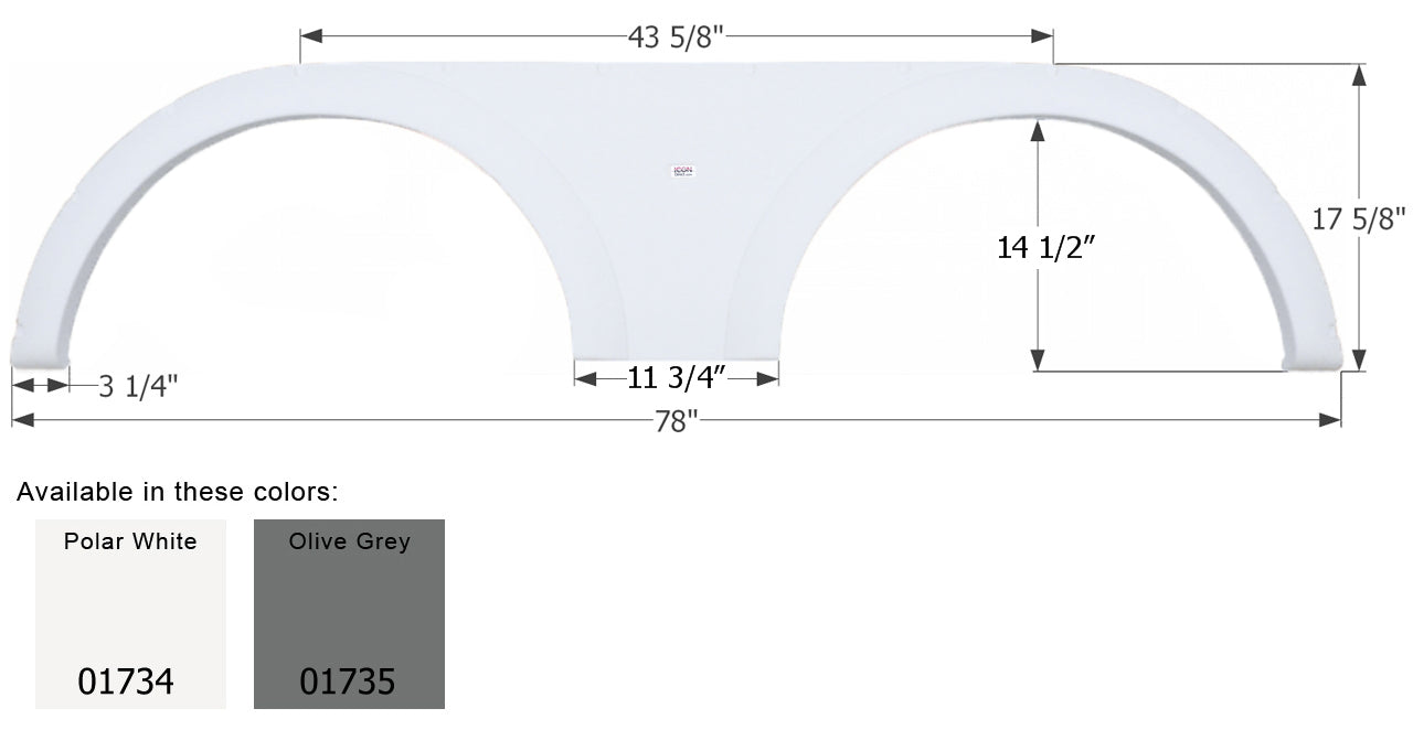Keystone 5th Wheel Travel Trailer Fender Skirt FS1734 - ICON  (2 colors)