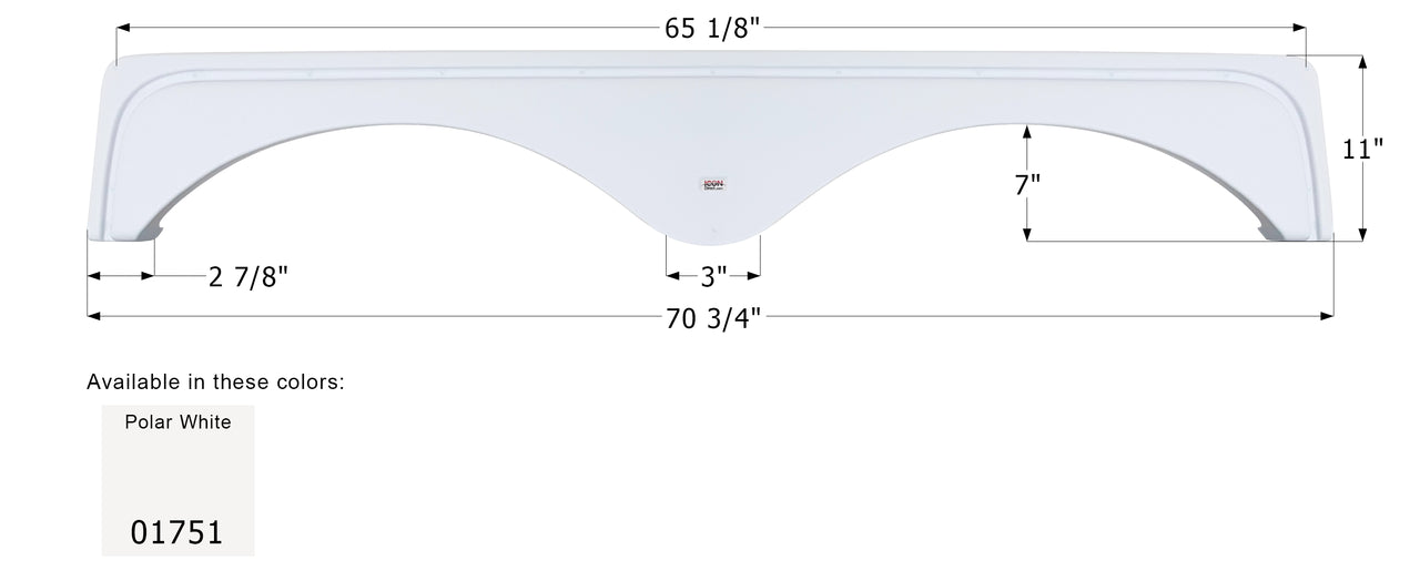 Keystone 5th Wheel Travel Trailer Fender Skirt FS1751 - Polar White   ICON 01751