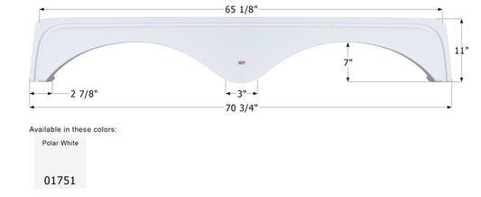 Keystone 5th Wheel Travel Trailer Fender Skirt FS1751 - Polar White   ICON 01751