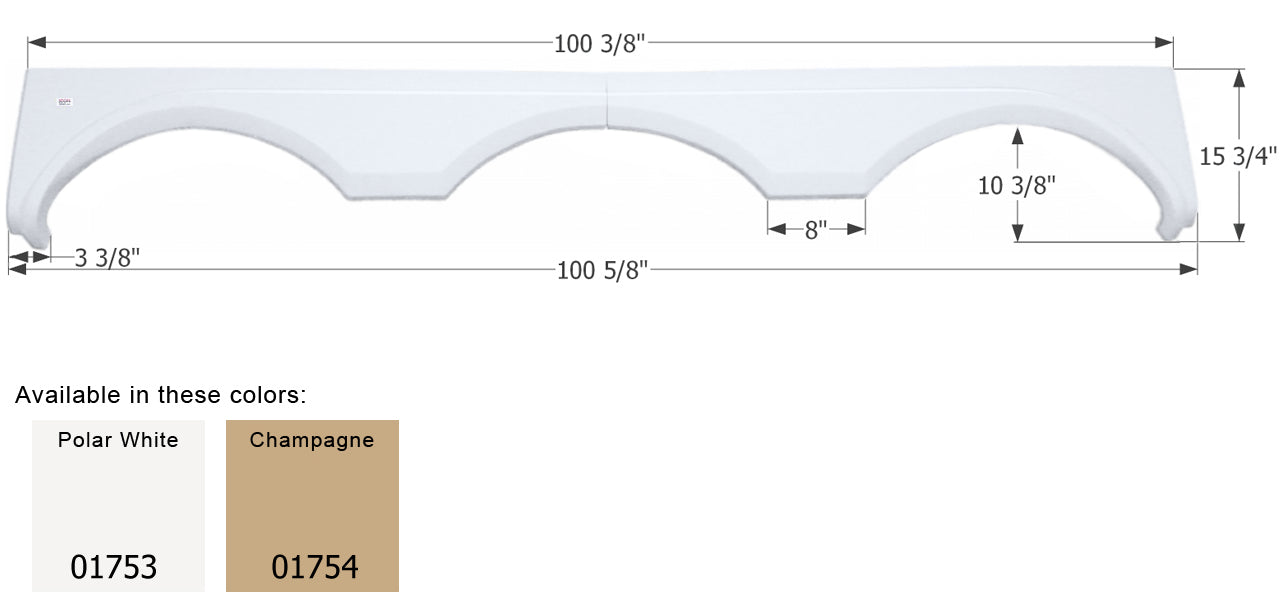 Gulf Stream Triple Axle Fender Skirt FS1753 - ICON  (2 colors)