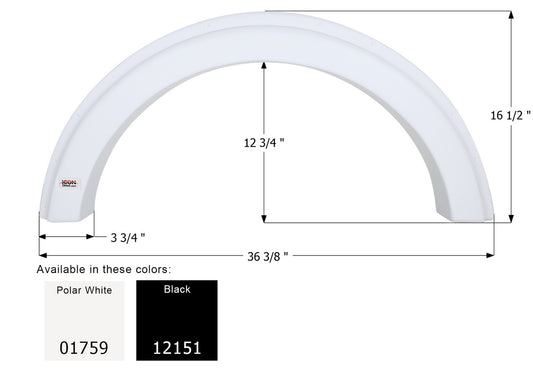 ICON Single Fender Skirt FS1759 - ICON  (2 colors - 01759, 12151)