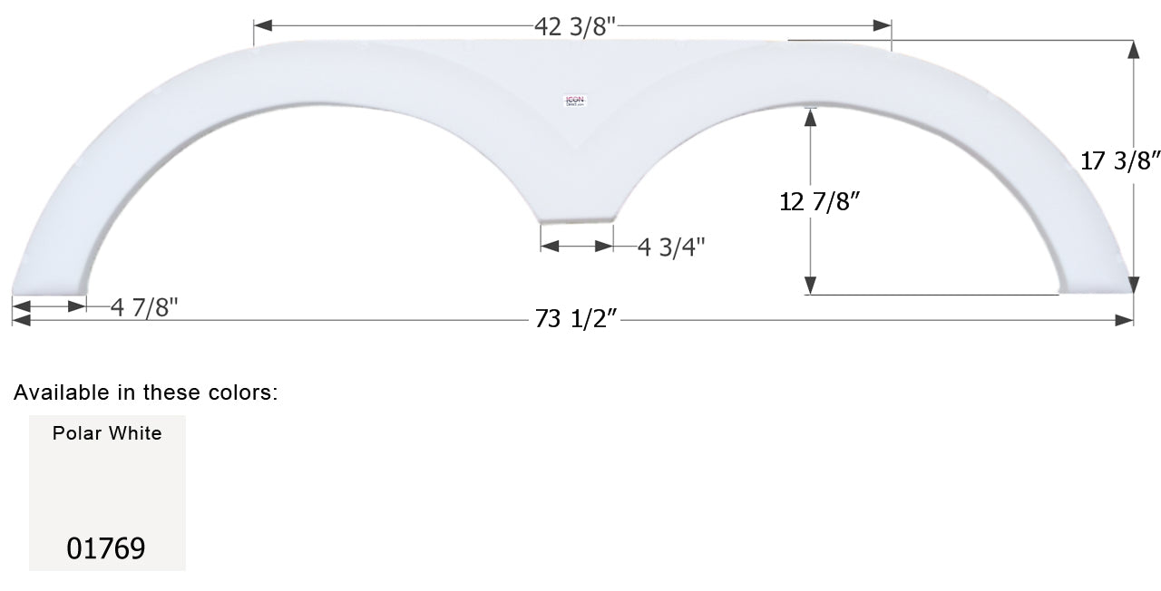 Cruiser 5th Wheel Travel Trailer Fender Skirt FS1769 - Polar White  ICON 01769