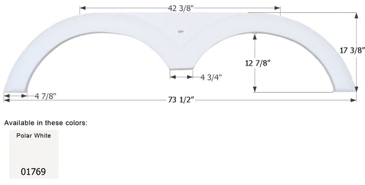Cruiser 5th Wheel Travel Trailer Fender Skirt FS1769 - Polar White  ICON 01769