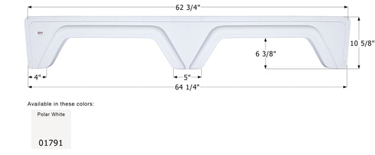 Glendale 5th Wheel Travel Trailer Fender Skirt FS1791 - Polar White  ICON 01791