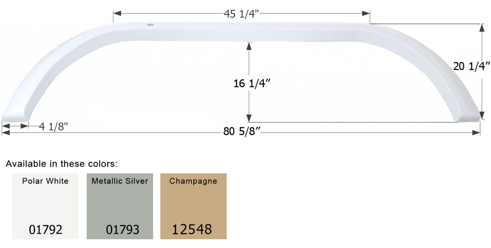 Carriage 5th Wheel Travel Trailer Fender Skirt FS1792 - ICON (3 colors)