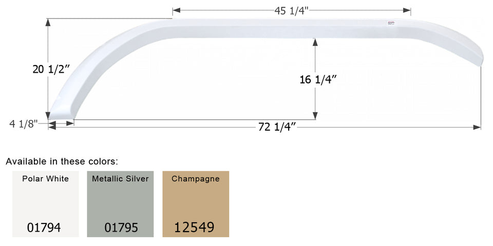 Carriage 5th Wheel Travel Trailer Fender Skirt FS1792S - ICON  (3 colors)