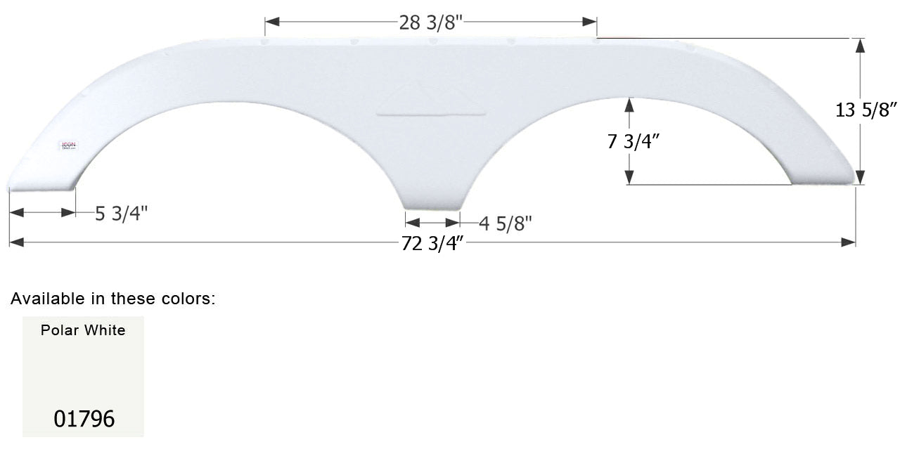 Keystone 5th Wheel Travel Trailer Fender Skirt FS1796 - Polar White   ICON 01796