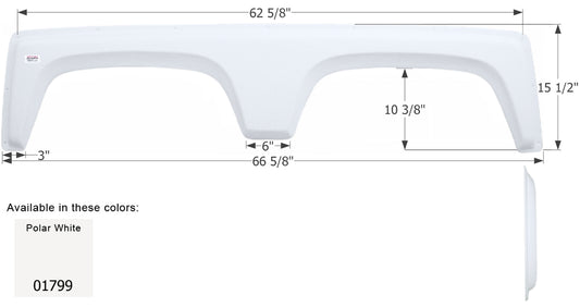 Cruiser 5th Wheel Travel Trailer Fender Skirt FS1799 - Polar White  ICON 01799