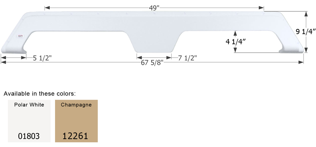 Gulf Stream 5th Wheel Travel Trailer Fender Skirt FS1803 - ICON  (2 colors - 01803, 12261)