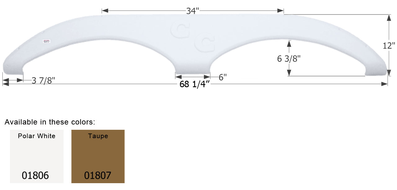 Forest River Cedar Creek 5th Wheel Travel Trailer Fender Skirt FS1806 - ICON  (2 colors)