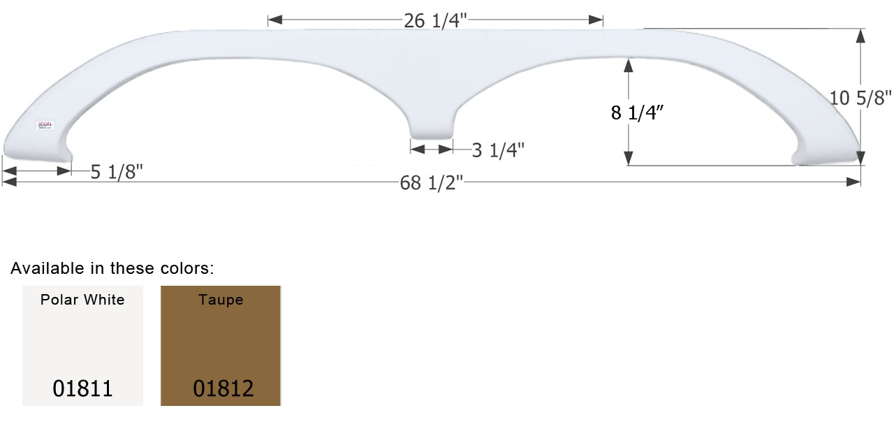 Fleetwood 5th Wheel Travel Trailer Fender Skirt FS1811 - ICON  (2 colors)