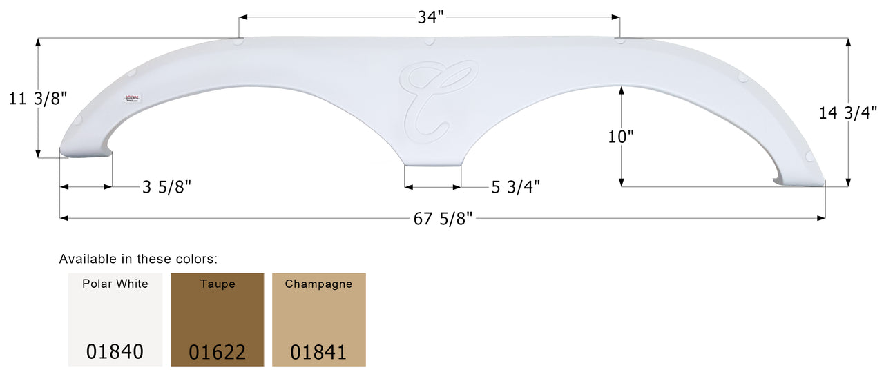 Forest River Cardinal 5th Wheel Travel Trailer Fender Skirt FS1840 - ICON (Champagne, Left or Right)