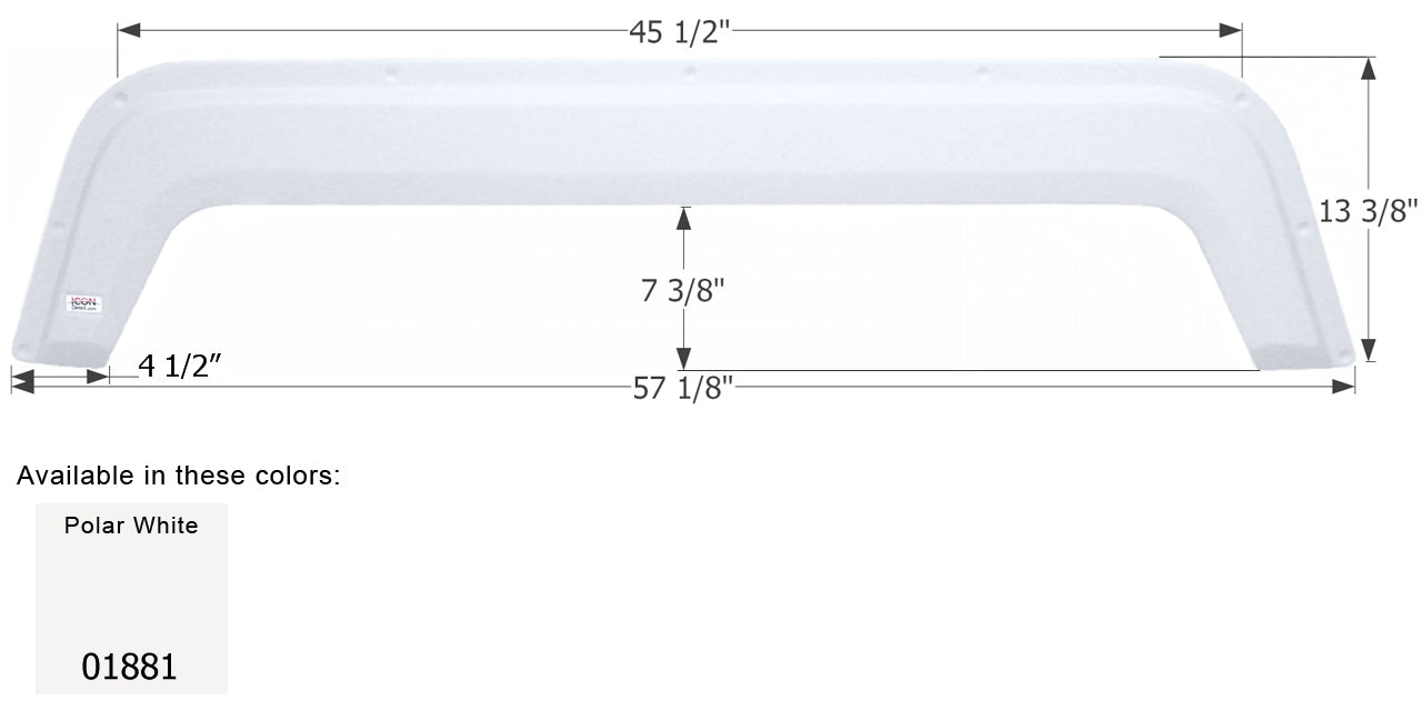 Fleetwood 5th Wheel Travel Trailer Fender Skirt FS1881 - Polar White  ICON 01881