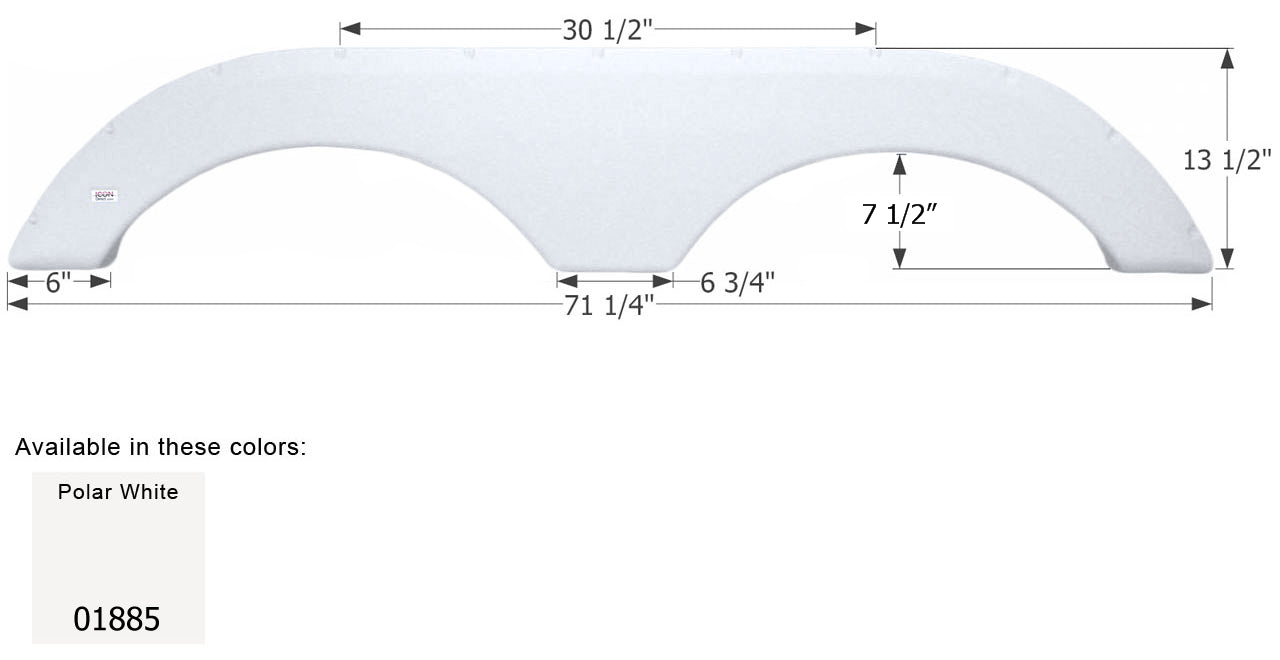 Gulf Stream 5th Wheel Travel Trailer Fender Skirt FS1885 - Polar White  ICON 01885